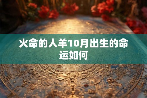 火命的人羊10月出生的命运如何