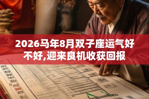 2026马年8月双子座运气好不好,迎来良机收获回报