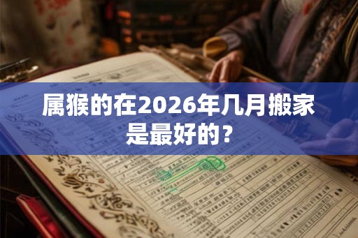 属猴的在2026年几月搬家是最好的？