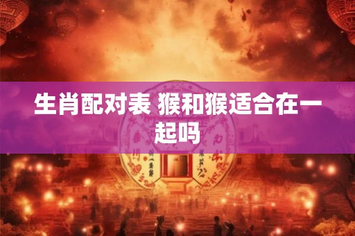 生肖配对表 猴和猴适合在一起吗
