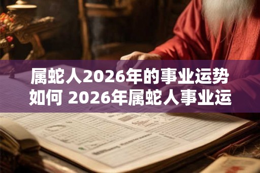 属蛇人2026年的事业运势如何 2026年属蛇人事业运势如何