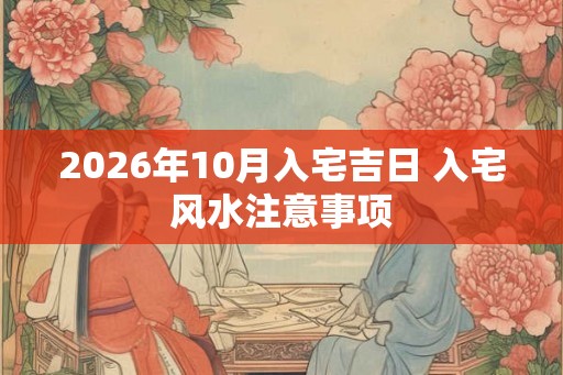 2026年10月入宅吉日 入宅风水注意事项