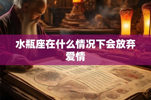 水瓶座在什么情况下会放弃爱情