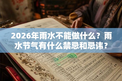2026年雨水不能做什么？雨水节气有什么禁忌和忌讳？