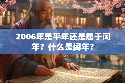 2006年是平年还是属于闰年？什么是闰年？