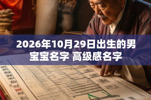 2026年10月29日出生的男宝宝名字 高级感名字