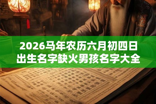 2026马年农历六月初四日出生名字缺火男孩名字大全
