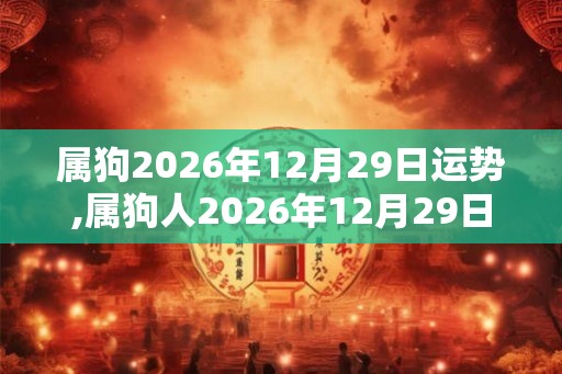 属狗2026年12月29日运势,属狗人2026年12月29日财运,生肖狗2026年12月29日运势