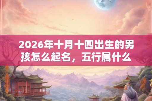 2026年十月十四出生的男孩怎么起名，五行属什么