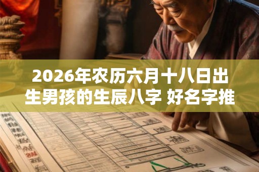 2026年农历六月十八日出生男孩的生辰八字 好名字推荐