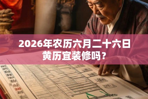 2026年农历六月二十六日黄历宜装修吗？