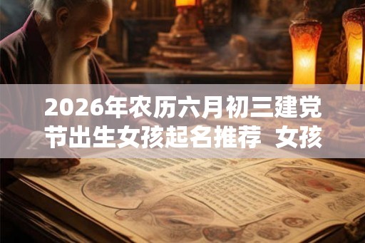 2026年农历六月初三建党节出生女孩起名推荐  女孩漂亮有涵养的名字