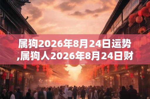 属狗2026年8月24日运势,属狗人2026年8月24日财运,生肖狗2026年8月24日运势