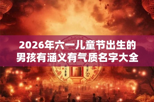 2026年六一儿童节出生的男孩有涵义有气质名字大全