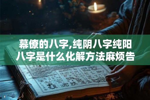 幕僚的八字,纯阴八字纯阳八字是什么化解方法麻烦告诉我 幕僚的八字,纯阴八字纯阳八字是什么化解方法麻烦告诉我