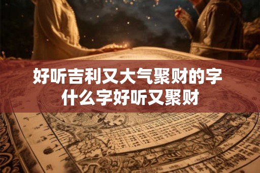 好听吉利又大气聚财的字 什么字好听又聚财