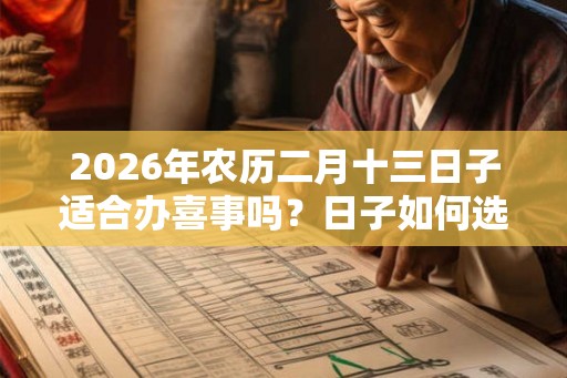 2026年农历二月十三日子适合办喜事吗？日子如何选择？