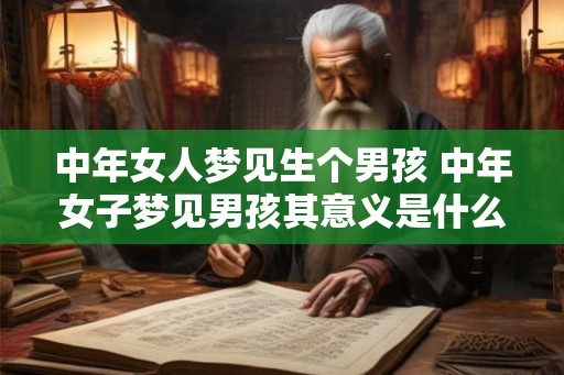 中年女人梦见生个男孩 中年女子梦见男孩其意义是什么