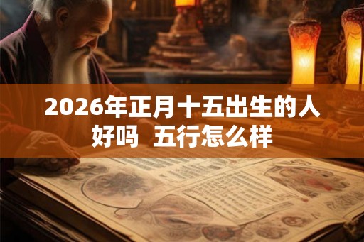 2026年正月十五出生的人好吗  五行怎么样