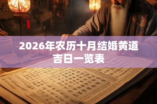 2026年农历十月结婚黄道吉日一览表