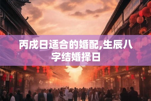 丙戌日适合的婚配,生辰八字结婚择日