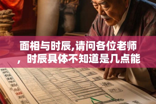 面相与时辰,请问各位老师，时辰具体不知道是几点能预测不