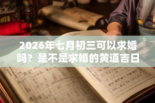 2026年七月初三可以求婚吗？是不是求婚的黄道吉日？