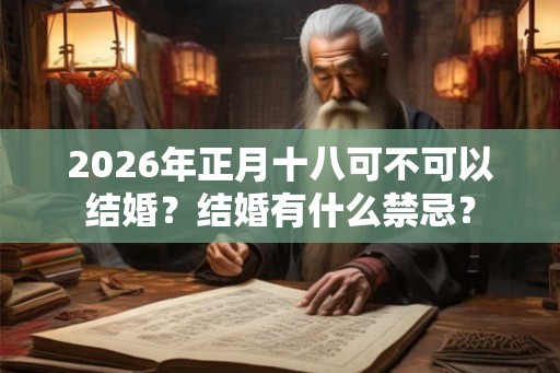 2026年正月十八可不可以结婚？结婚有什么禁忌？