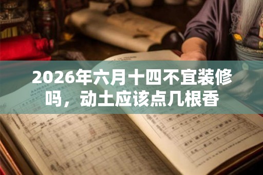 2026年六月十四不宜装修吗，动土应该点几根香