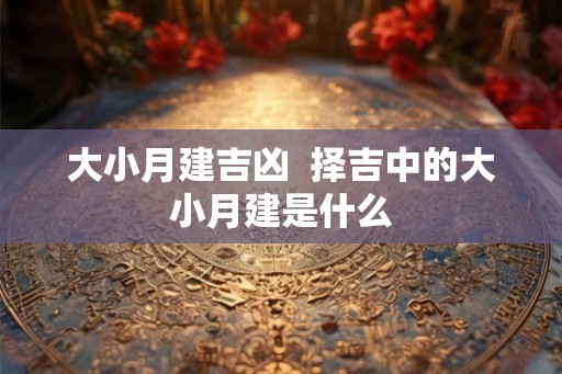 大小月建吉凶  择吉中的大小月建是什么