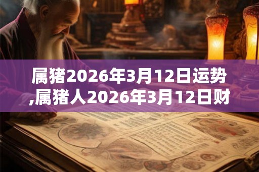 属猪2026年3月12日运势,属猪人2026年3月12日财运,生肖猪2026年3月12日运势