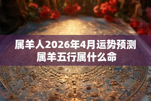 属羊人2026年4月运势预测 属羊五行属什么命