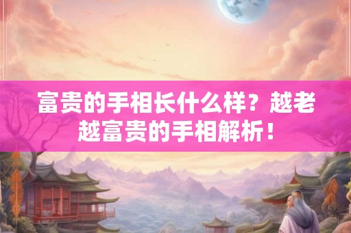 富贵的手相长什么样？越老越富贵的手相解析！