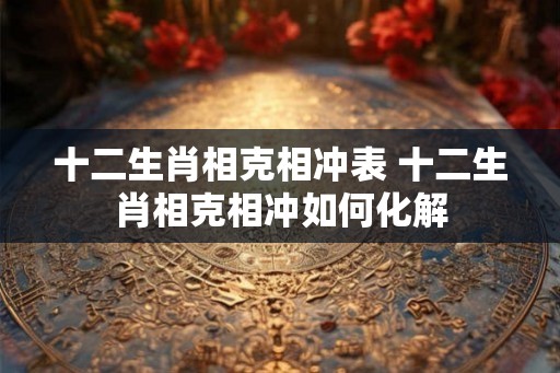 十二生肖相克相冲表 十二生肖相克相冲如何化解