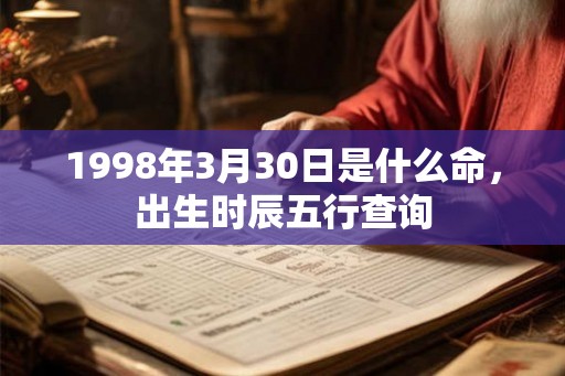 1998年3月30日是什么命，出生时辰五行查询