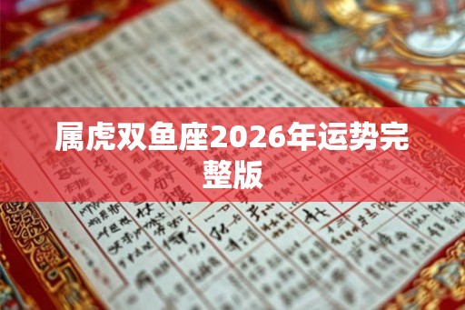 属虎双鱼座2026年运势完整版