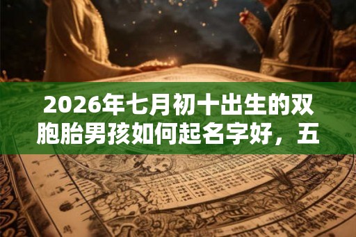 2026年七月初十出生的双胞胎男孩如何起名字好，五行属什么？