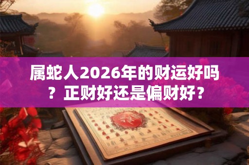 属蛇人2026年的财运好吗？正财好还是偏财好？