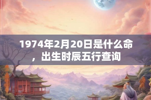 1974年2月20日是什么命，出生时辰五行查询