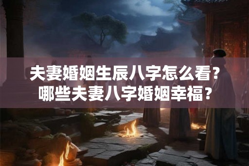 夫妻婚姻生辰八字怎么看？哪些夫妻八字婚姻幸福？