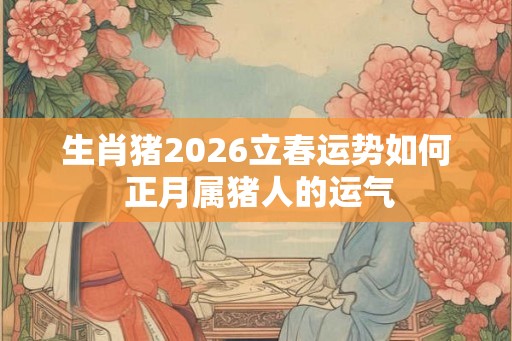 生肖猪2026立春运势如何 正月属猪人的运气