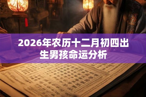 2026年农历十二月初四出生男孩命运分析