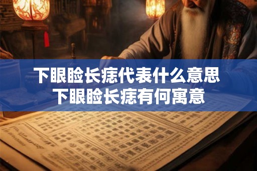下眼睑长痣代表什么意思 下眼睑长痣有何寓意
