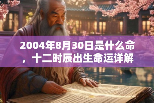 2004年8月30日是什么命，十二时辰出生命运详解