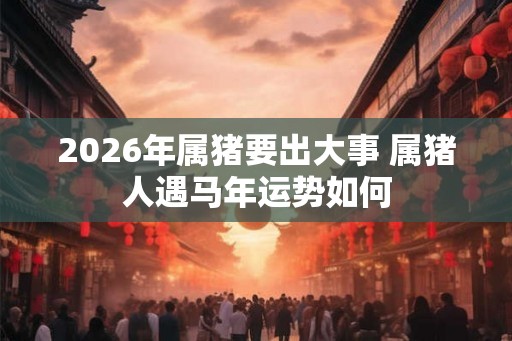2026年属猪要出大事 属猪人遇马年运势如何