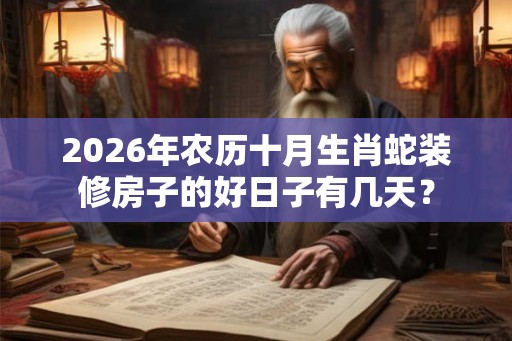2026年农历十月生肖蛇装修房子的好日子有几天？
