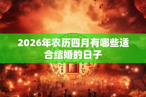 2026年农历四月有哪些适合结婚的日子