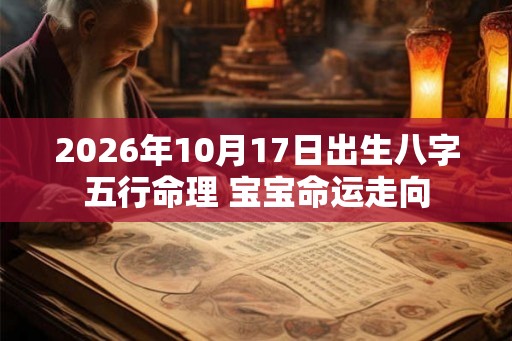 2026年10月17日出生八字五行命理 宝宝命运走向