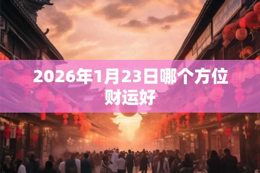 2026年1月23日哪个方位财运好
