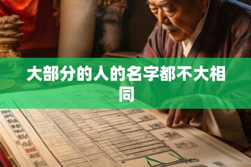 大部分的人的名字都不大相同 大部分的人的名字都不大相同